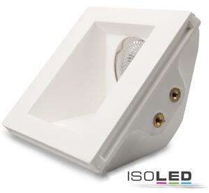 Faretto da incasso in gesso GU5.3, quadrato, da incasso, asimmetrico, bianco