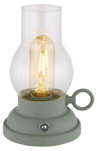 Lampada da tavolo a LED, verde, touch dimmer, batteria ricaricabile, H 17,5 cm