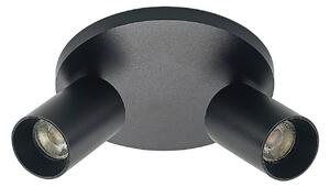 Faretto ad arco Brinja, nero, rotondo, Ø 6 cm, 2 luci, GU10