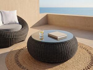 Tavolino da giardino in Resina intrecciata Grigio - WHITEHEAVEN