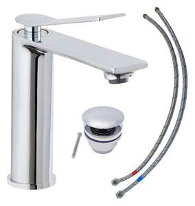 Miscelatore per lavabo della collezione SCHÖNER WOHNEN VIOLA M, cromo, rubinetto adatto ai lavabi a parete del vostro bagno