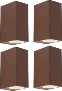 Set da 4 applique industriali color ruggine IP44 Baleno II