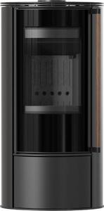 KRATKI ERIK Ø150 5,5 kW Stufa Termotec nera con maniglia in legno di jatoba