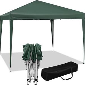 WOLTU Gazebo pop-up impermeabile, gazebo pieghevole parasole, gazebo per eventi, gazebo da giardino per terrazza, ideale per campeggio, festival. Tenda pagoda in tessuto Oxford con struttura in metallo, 3 x 3 metri, colore verde