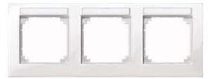 Cornice M-PLAN, con 3 spazi per la scritta, montaggio orizzontale, bianco polare lucido