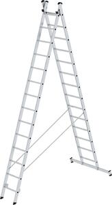 Scala a pioli multiuso a 2 sezioni con traversa nivello® 2x14 pioli