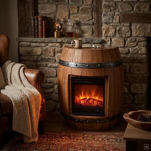 Abc HOME | Caminetto elettrico | Stile country | Telecomando | Funzione di riscaldamento | Fiamma realistica