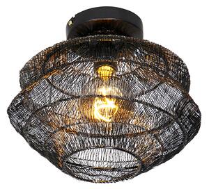 QAZQA - Oriental Oriental lampada da soffitto nera 25 cm - Vadi I Soggiorno I Camera da letto - Acciaio rotondo - LED adatto E27