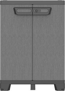 TERRY Armadietto da Esterno / Balcone in Plastica Antipioggia 2 ante 1 ripiano Dimensioni 68x39x93,5 cm colore Grigio - Ardesia