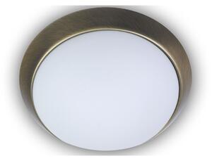 Plafoniera rotonda in vetro opale anello decorativo in ottone antico Ø 25cm Luce da ufficio Luce da cucina