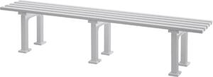 Panchina da giardino Kuba | 4 posti | bianco | HxLxP 42x200x37cm | plastica resistente agli agenti atmosferici e ai raggi UV | panchina da parco Panchina da esterno Balcone da giardino Terrazza