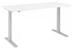 Scrivania regolabile in altezza XMKA | 2 motori | 120-180 cm | elettrica | bianca, colore telaio:argento, dimensioni piano d'appoggio:180 x 80 cm