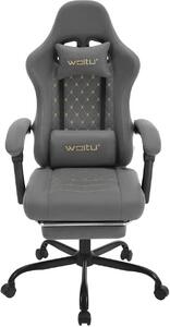 Sedia da gaming WOLTU con funzione massaggio, cuscini a molle insacchettate, ergonomica, tessuto tecnico: grigio Colore: grigio