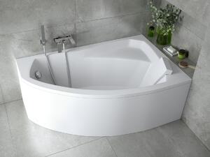 Vasca angolare 130x85 destra con grembiule in acrilico, set di scarico e piedini GRATIS | Set completo 4in1 Vasca originale in acrilico Siphon | BADLAND RIMA