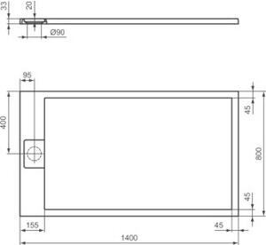 IDEAL STANDARD T5570FR Rettangolare BRW Ultra Flat S i.life
