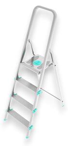 Scala multiuso in alluminio stabile e resistente con gradini antiscivolo e piattaforma ampia Libellula - 4 gradini - H84 cm