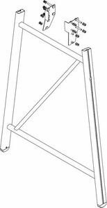 MUNK Elemento di sostegno per scala a piattaforma, kit di montaggio incluso, 5 gradini