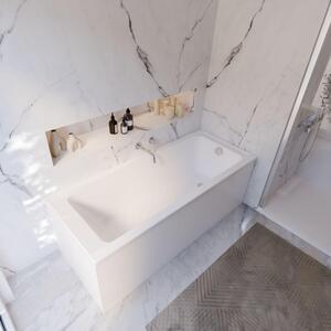 Vasca da bagno a forma di corpo Schulte modello Como, acrilico sanitario bianco, 170x70 cm, altezza 58 cm, incl. set di supporti per vasca in schiuma rigida + scarico e troppopieno