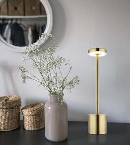 Lampada da tavolo a LED, color oro, dimmer touch, CCT, H 34 cm