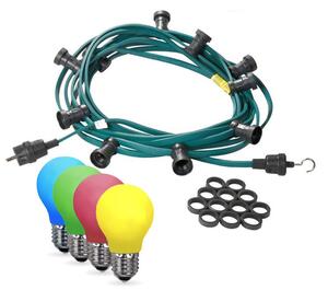 Catena luminosa per feste 10m - Catena luminosa per esterni verde - Germany 10 x luci a LED colorate a goccia