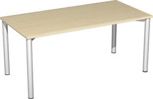 Geramöbel Scrivania Stockholm, 1600x800x720 mm, acero/alluminio bianco