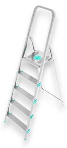 Scala multiuso in alluminio stabile e resistente con gradini antiscivolo e piattaforma ampia Libellula - 5 gradini - H106 cm
