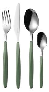 Set Posate colorate 24 pezzi MY FUSION 6 posto tavola 18/10 in confezione vetrina verde oliva