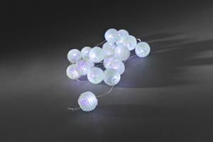 Konstsmide - Catena luminosa decorativa a LED, palle di neve, 20 diodi bianco freddo, a batteria, per interni, cavo trasparente, 3 x AA 1,5V (escl.); 3166-203