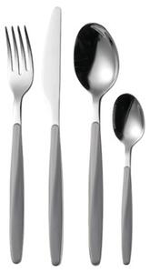 Set Posate colorate 24 pezzi MY FUSION 6 posto tavola 18/10 in confezione vetrina colore grigio