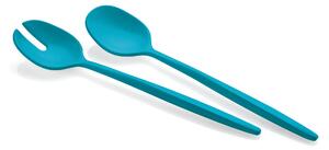 Posate da insalata 28 cm realizzate in materiale plastico Bpa Free Azzurro mat