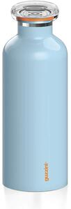 Borraccia termica in acciaio contenitore per liquidi 7,3xh21,2 cm 500 cc Mantiene 12 ore Caldo 24 ore colore Celeste mate