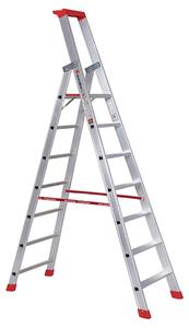 Scala a pioli in alluminio con ponte di sicurezza a 7 gradini 3257707