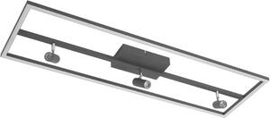 Lucande Plafoniera LED Yvor, 99,5 cm, nera, orientabile