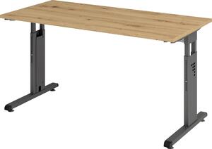 Scrivania VOS614/R/G Piedi a C 140x67cm rovere/grigio