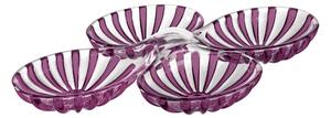 Antipastiera quattro scomparti set 2 pezzi in SMMA Dimensione 32x22 x h5 cm - 420 cc Colore Ametista