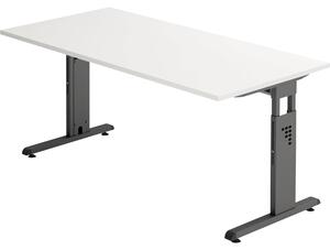 Scrivania VOS16/W/G con base a C, 160x80 cm, bianco/grafite