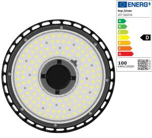 Berger & Schröter | Faretto LED UFO High Bay Light Faretto per capannoni 100 W, classe di efficienza energetica D, 12000 lumen, 6500K luce bianca, illuminazione industriale