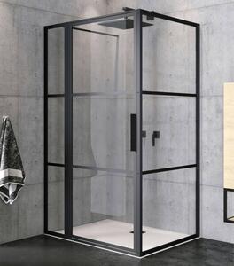 Riho Grid cabina doccia XL 120x90x200cm vetro trasparente/nero opaco