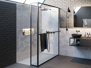 Riho Lucid cabina doccia 100x30x200cm Vetro trasparente/nero opaco