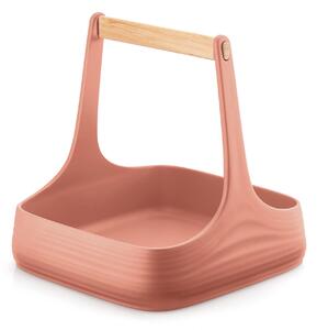 PORTATOVAGLIOLI ORGANIZZATORE ALL TOGETHER Organizzatore da tavola E cucina 22x22xh22,5 cm realizzato con bottiglie riciclate colore terracotta