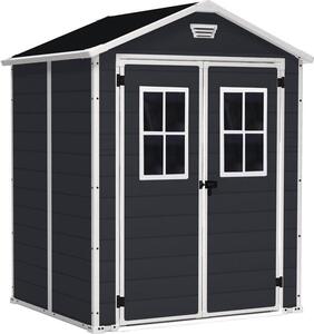 KETER Manor Casetta da giardino con finestre 6x5 DD, 185 x 226 x 152 cm, antracite KETER 17202483