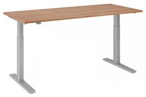 Scrivania regolabile in altezza XMKA | 2 motori | 120-180 cm | elettrica | noce, colore telaio:argento, dimensioni piano d'appoggio:180 x 80 cm
