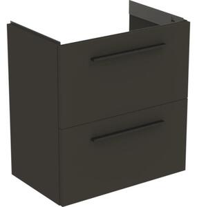 Ideal Standard i.Life S - Mobile sotto lavabo, 600x375x630 mm, 2 cassetti, angolare grigio opaco T5293NV
