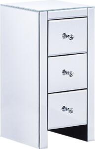Comodino BELIANI piano in vetro argento MDF 60 x 30 x 30 cm Incantevole cassetto decorativo spazioso per la camera da letto