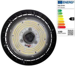 Berger & Schröter | Faretto LED UFO High Bay Light Faretto per capannoni 100 W, classe di efficienza energetica D, 12000 lumen, 6000 K luce bianca, sensore di movimento