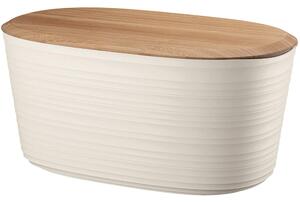 Cestino Pane, Tierra Dimensioni 39,2x23,2x h19 cm - 10lt Post Consumed Recycled Poliestereastic, Bamboo, Bianco latte
