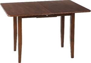 BELIANI Tavolo da pranzo in legno di gomma scuro, 90/120 x 60 cm, per 4 persone, allungabile, con cassetto, gambe in legno, design rettangolare e stile retrò