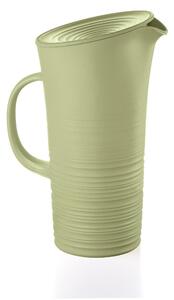 Caraffa con Coperchio, Tierra Realizzata riciclando 20 bottiglie d'acqua 18,7x13,4x10x h26,9 cm - 1800cc Post Consumed Recycled Poliestereastic, colore Verde alga