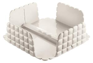 PORTATOVAGLIOLI Orizzontale Tiffany in materiale acrilico 20x20xh7,3 cm colore bianco latte