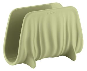 Portatovaglioli Verticale TIERRA Dimensioni 16x8 x h11 cm cm realizzato con bottiglie riciclate riciclando 2 flaconi in plastica usa e getta da 1,5 litri colore Verde alga